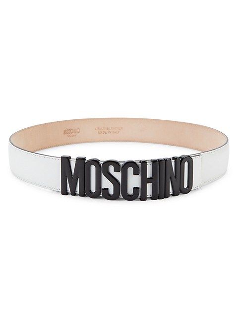 Moschino Logo Leather Belt on SALE | Saks OFF 5TH | Saks Fifth Avenue OFF 5TH