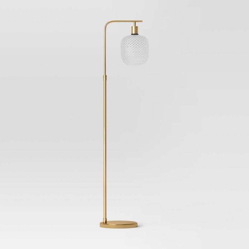Glass Shaded Floor Lamp Brass (Includes LED Light Bulb) - Threshold™ | Target