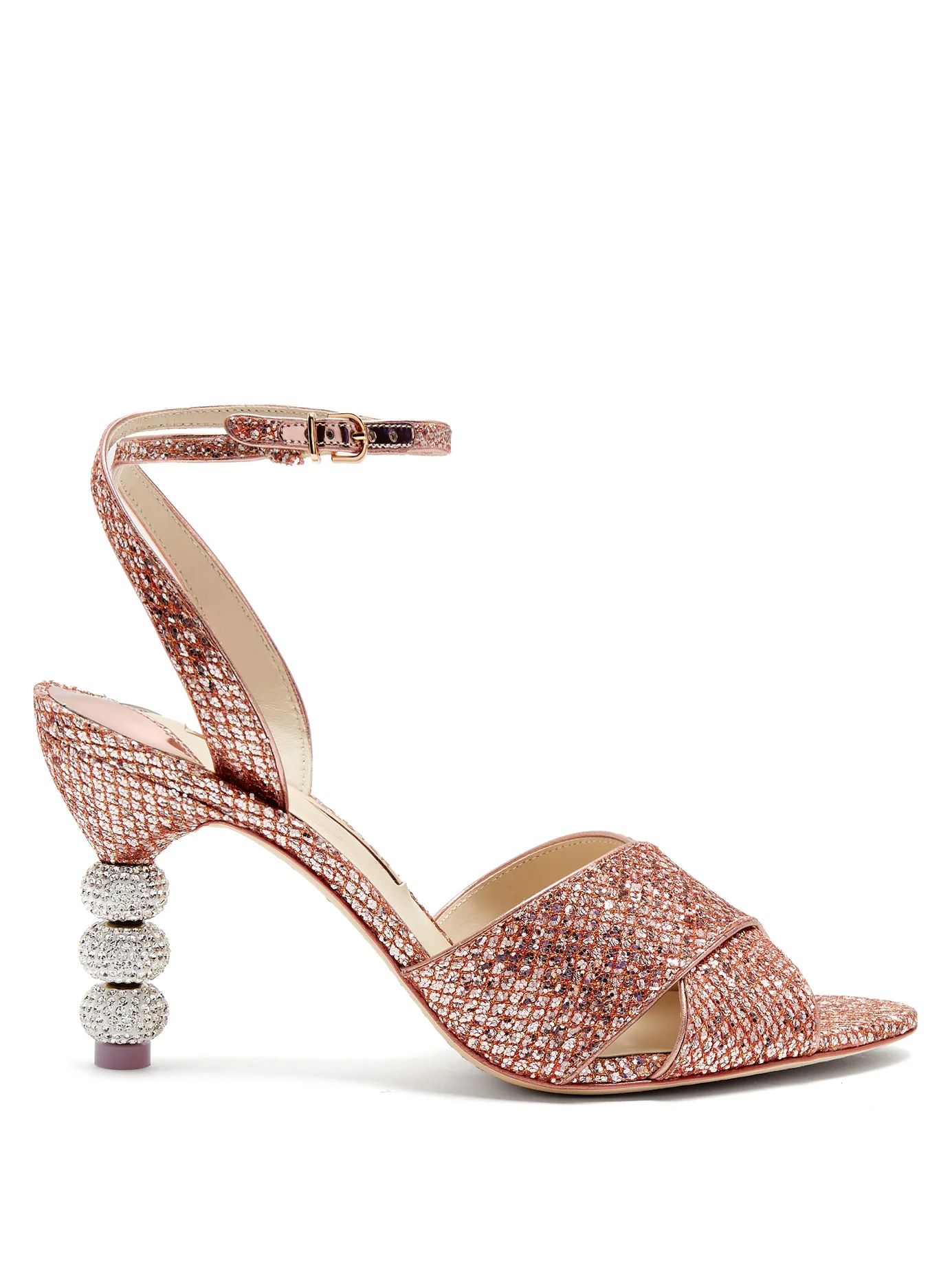 Natalia crystal embellished-heel glitter sandals | Matches (US)