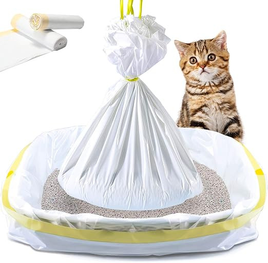 KONE Cat Litter Box Liners, 14 Count Jumbo Extra Durable Large Drawstring Kitty Litter Pan Bags C... | Amazon (US)