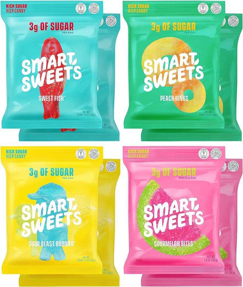 SmartSweets Variety Pack, 1.8oz (Pack of 8), Candy With Low Sugar & Calorie, Healthy Snacks For K... | Amazon (US)
