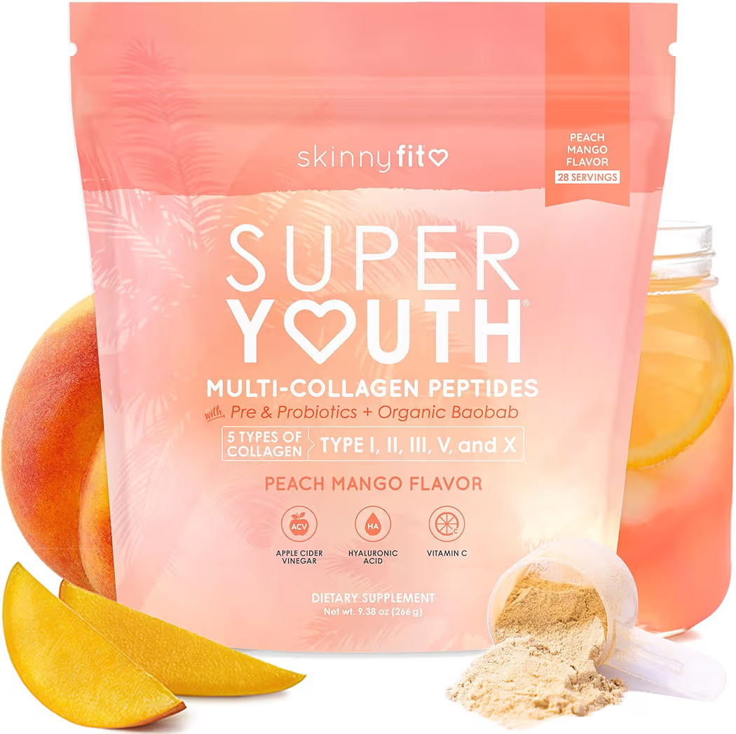 SkinnyFit - Super Youth Collagen for Women - Multi Collagen Peptides Powder - Probiotics, Fiber, ... | Amazon (US)