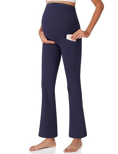 POSHDIVAH Women's Maternity Yoga Pants Work Lounge Stretchy Bootcut Flare Pants Pregnancy Dress T... | Amazon (US)