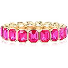 KELMALL Rhinestone Stretch Bracelet for Women, Elastic Statement Jewelry, Hypoallergenic for Dail... | Amazon (US)