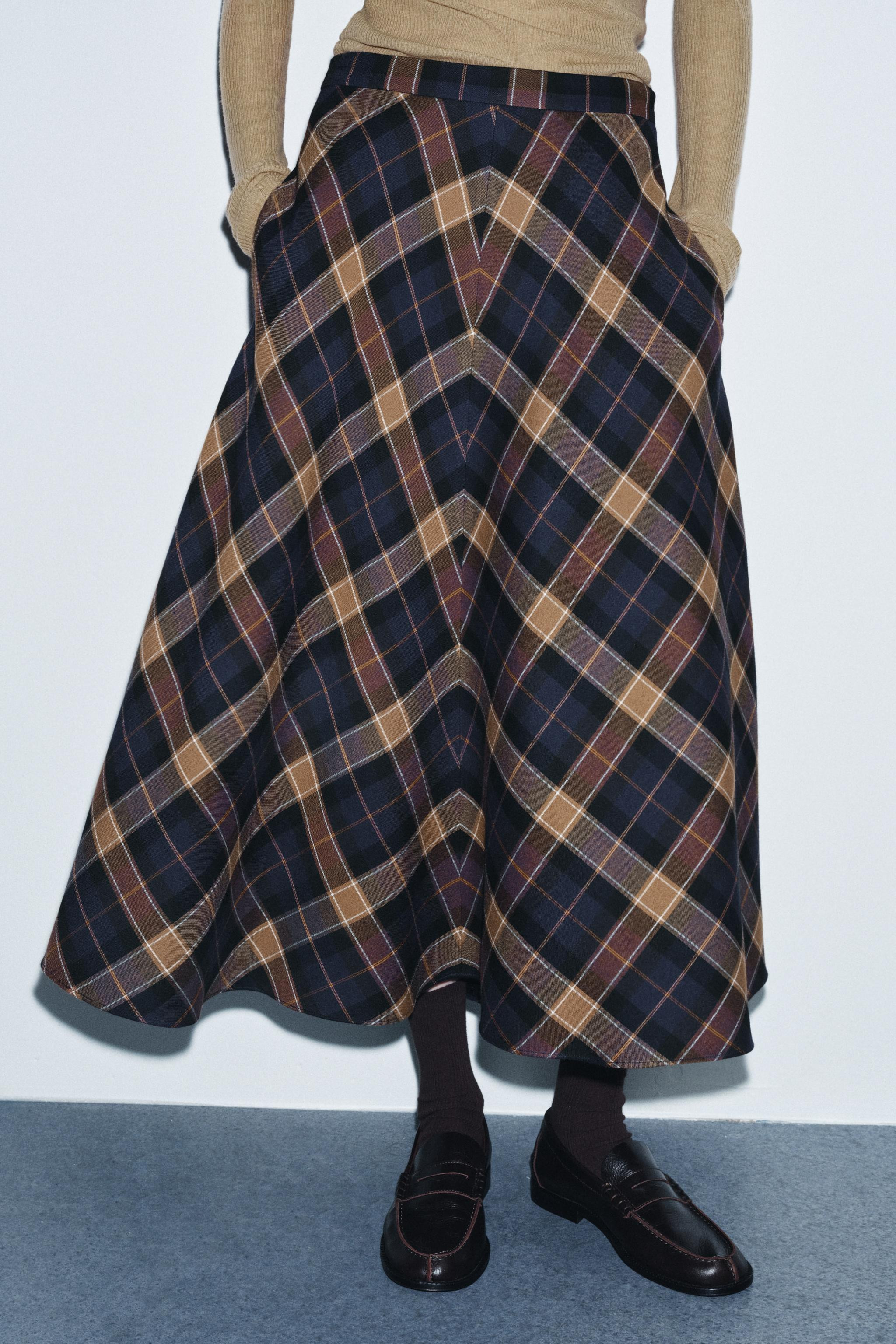CHECK CAPE SKIRT ZW COLLECTION LIMITED EDITION | Zara US