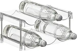 Nate Home by Nate Berkus 6-Bottle Water and Wine Bottle Organizer | Free Standing Plastic Holder ... | Amazon (US)