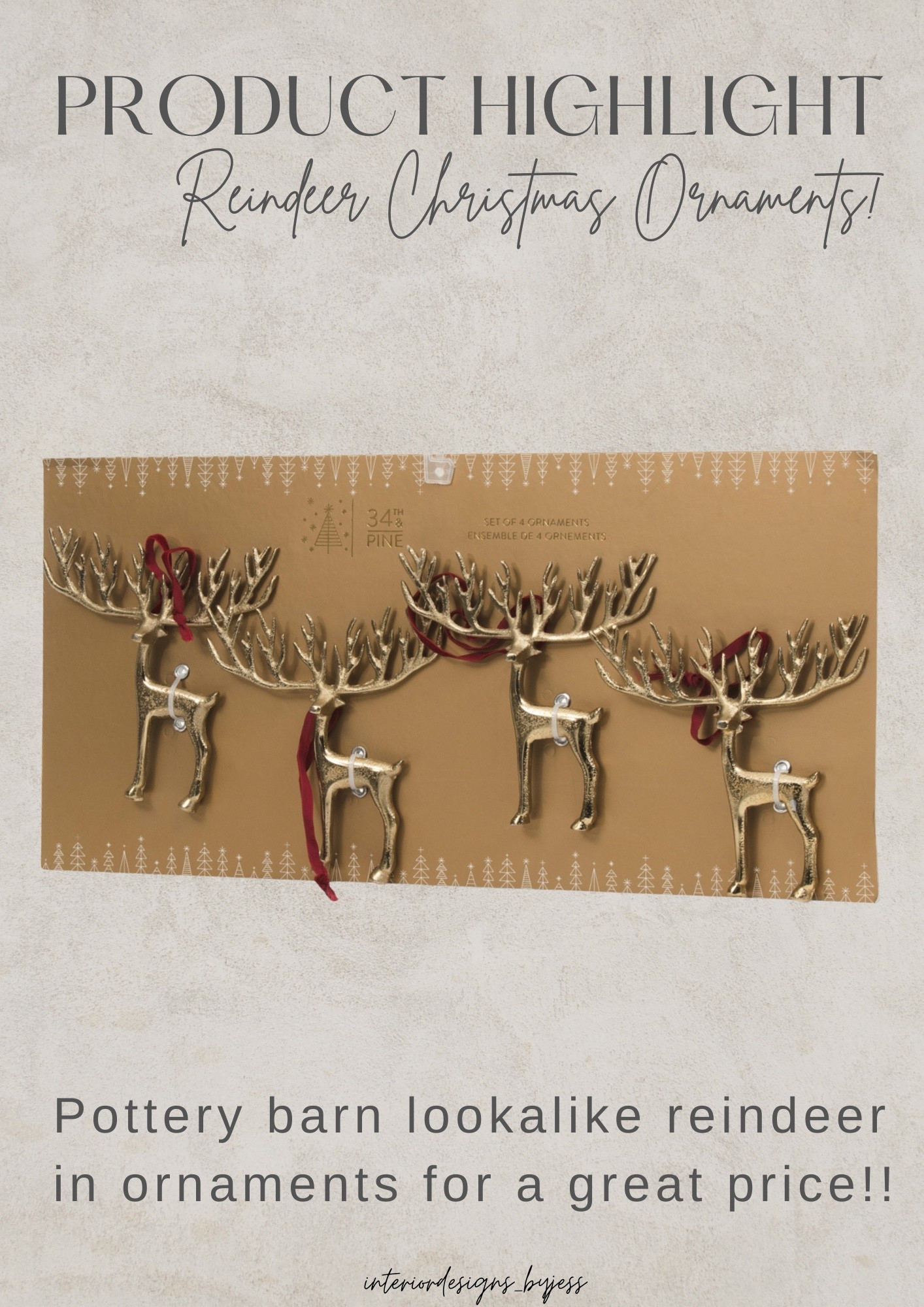 These large gold pottery barn looks alike ornaments are $12.99 for a set for 4!!