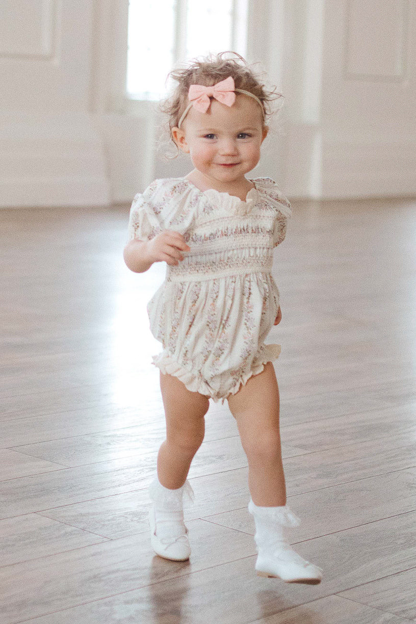 Baby Roselyn Romper in Ivory Floral | Ivy City Co