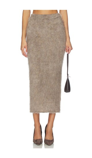 Knitted Skirt in Light Grey | Revolve Clothing (Global)