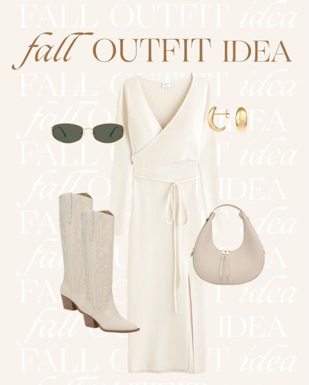 Fall outfit idea 🍂

Fall stele, knit dress, sweater dress, Abercrombie, white boots, sunglasses, chic fall outfit inspo

#LTKstyletip #LTKSeasonal #LTKfindsunder100