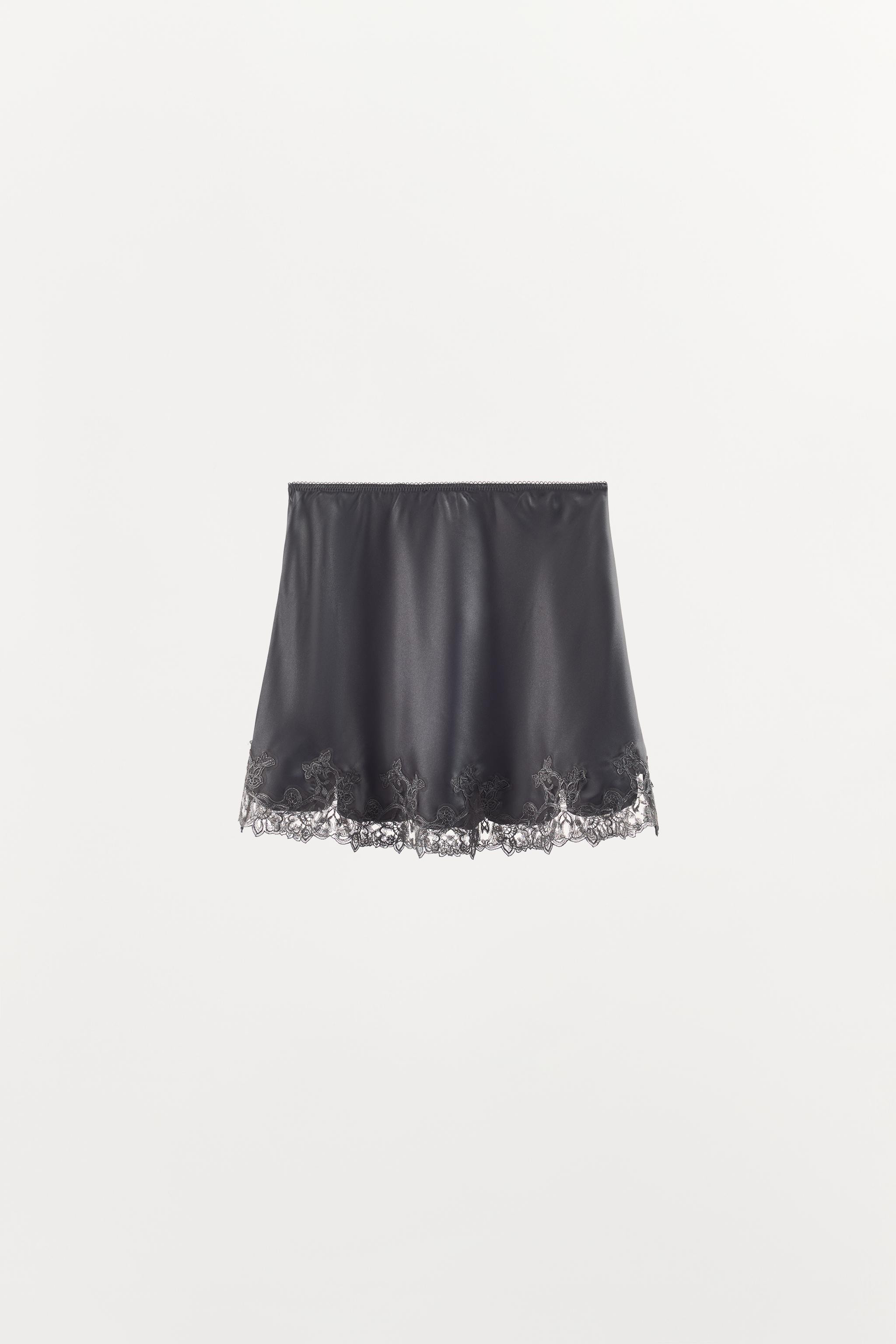 SATIN LACE MINI SKIRT | Zara US