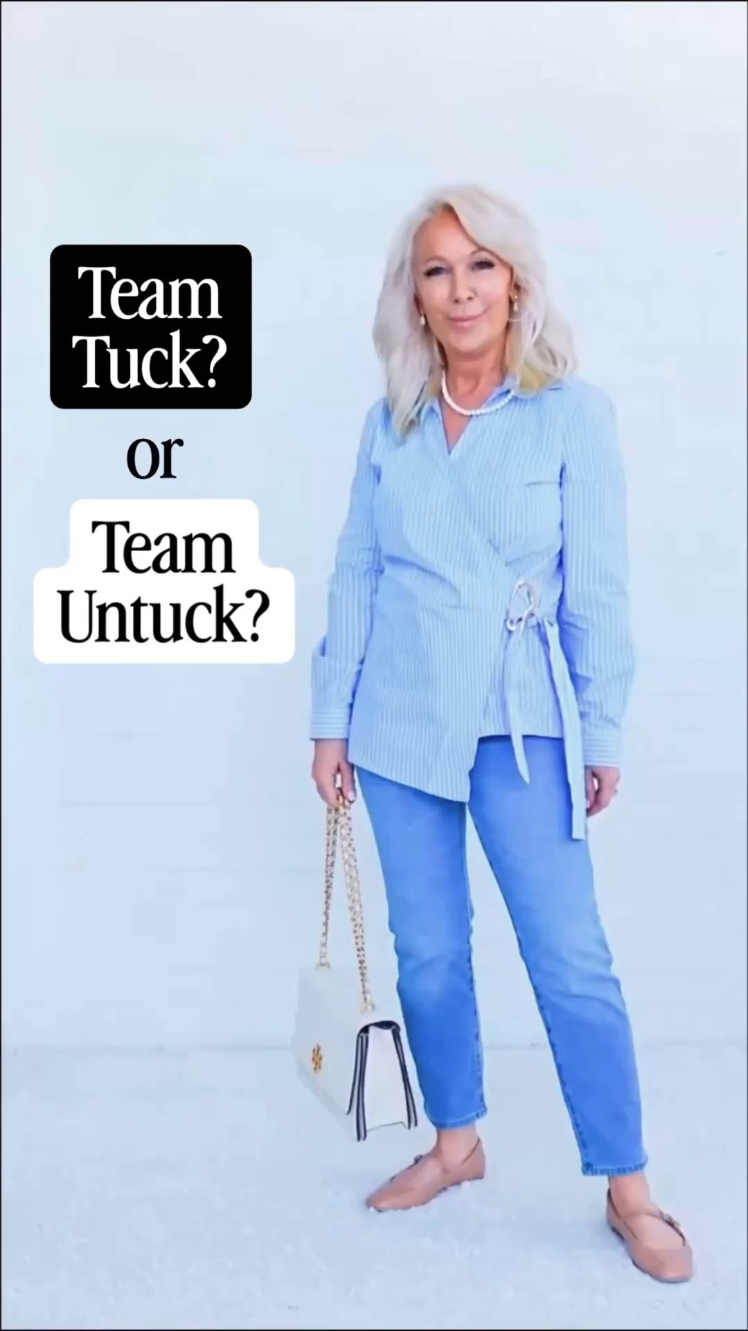 Team tuck your shirt or team leave it untucked? 👚✨

💁🏼‍♀️ Both can look incredibly stylish — and the right choice often depends on the outfit, the fabric, and how you want the look to feel.

But here’s something interesting…

📸From the photos my midlife girls have been sending in lately, about 75% are choosing the tucked and belted look. 👖🤍

That said… an untucked shirt can look just as chic when the proportions are right. Think relaxed, effortless, and a little bit French-girl casual.

So these days we’re showing a little bit of both.

Because style in midlife isn’t about rules — it’s about options that make you feel confident.

Tell me your team 👇
👚 Team Tuck
👚 Team Untucked

#LTKPetite #LTKOver40 #LTKSeasonal