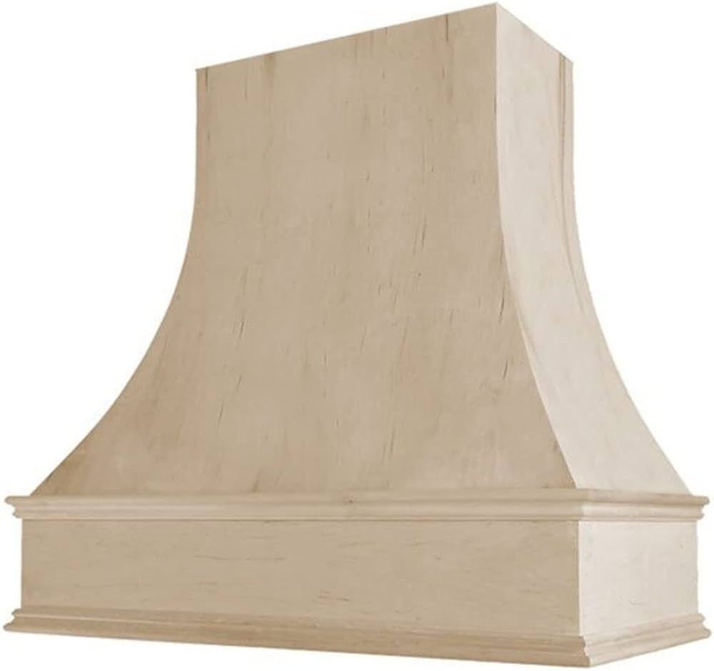 Riley & Higgs Curved Front Unfinished Range Hood Cover With Decorative Molding - Wall Mounted Woo... | Amazon (US)