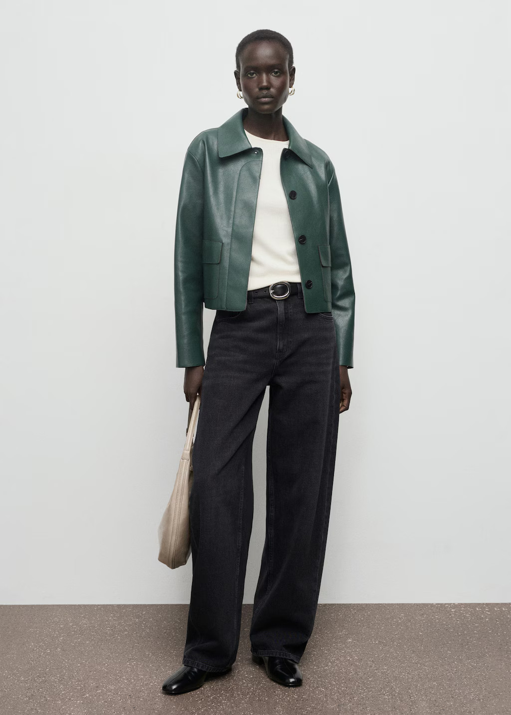 Faux-leather jacket with pockets green - Woman - XXS - MANGO | Mango (US/MX/AU)