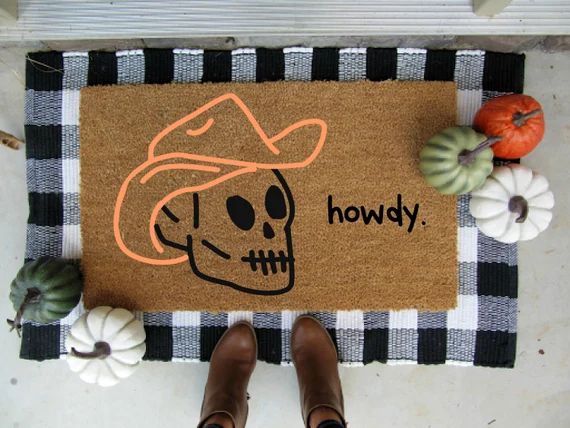 Skull Doormat Customized Doormat Fall Doormat Pumpkin Fall - Etsy | Etsy (US)