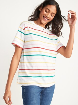 Short-Sleeve Vintage Striped Easy T-Shirt for Women | Old Navy (US)