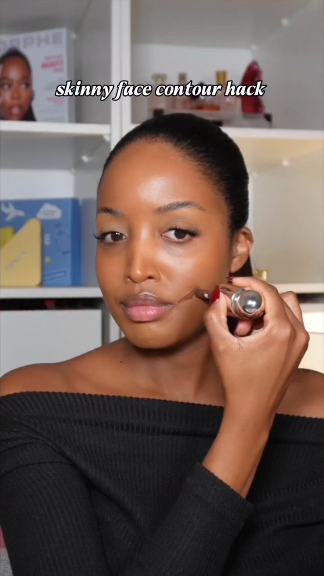 Skinny face contour hack ✨ have you tried it? 

@rarebeauty soft pinch liquid contour 
@patmcgrathreal skin fetish: sublime perfection concealer 

IB: @christendominique 

#contourhack #makeuphacks #blackgirlmakeup

#LTKautumn #LTKbeauty #LTKuk