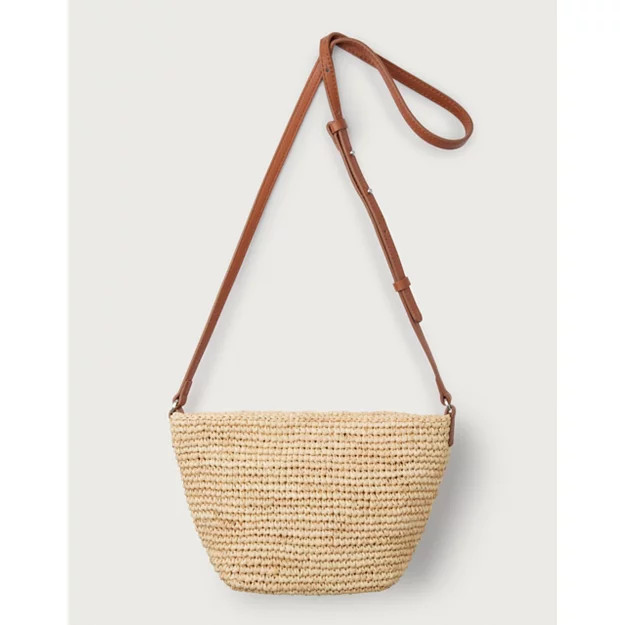 Raffia Zip Cross body Bag | The White Company UK & ROW