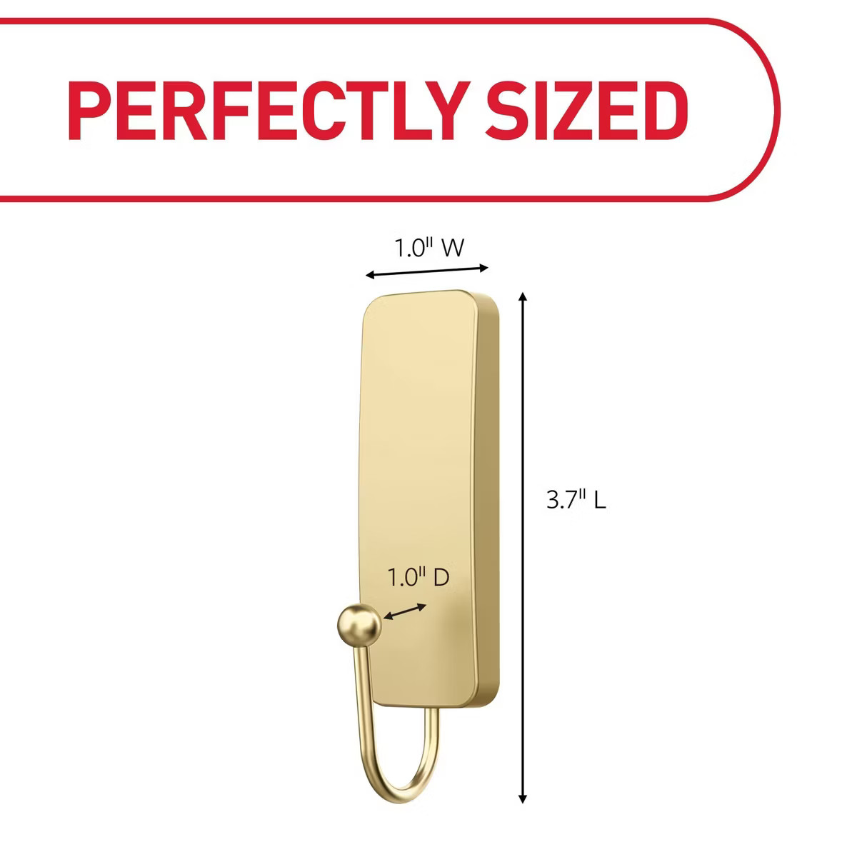 Command Medium Satin Brass Damage-Free Hook | Target