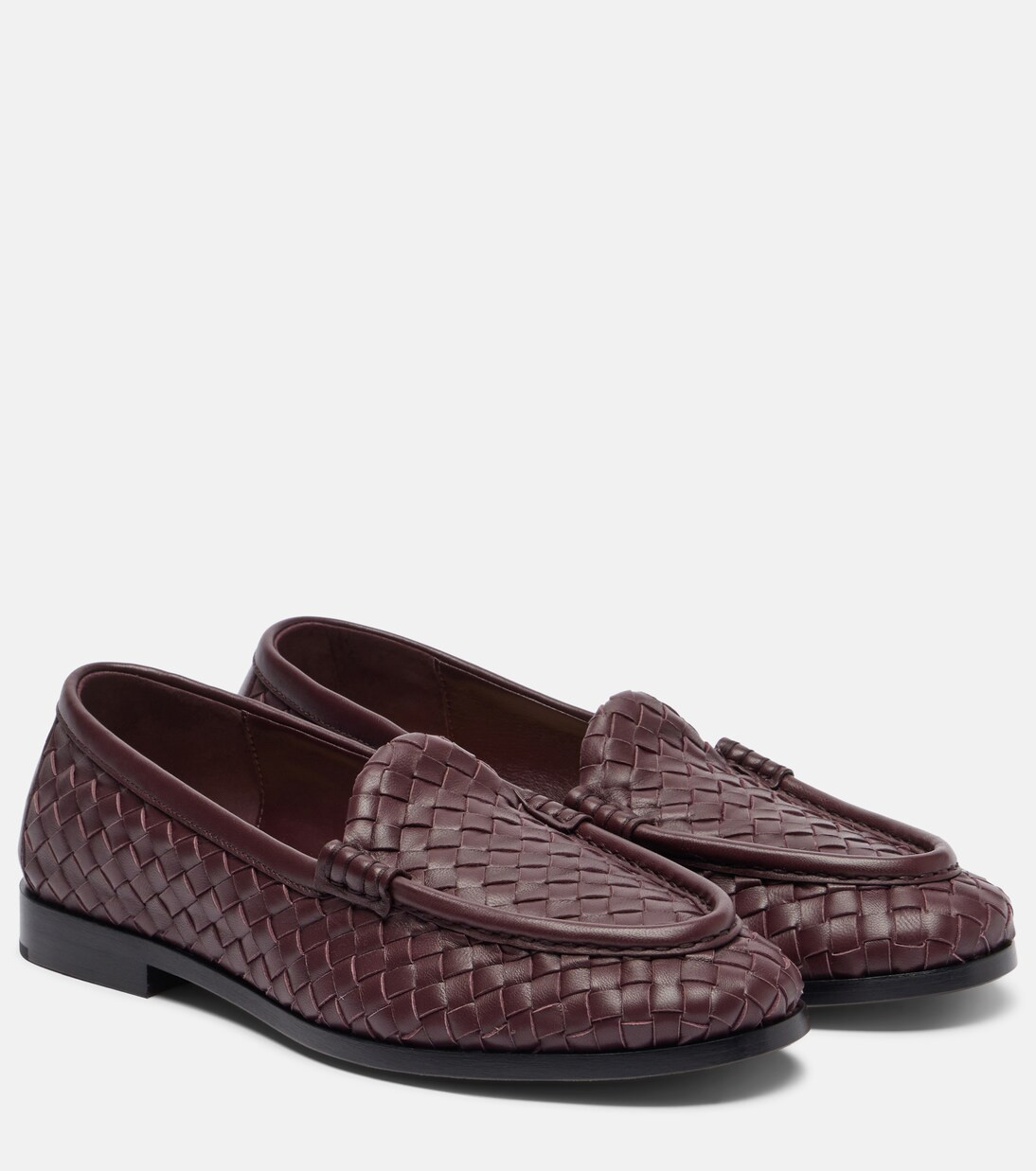 Silenzio Intrecciato leather loafers | Mytheresa (INTL)