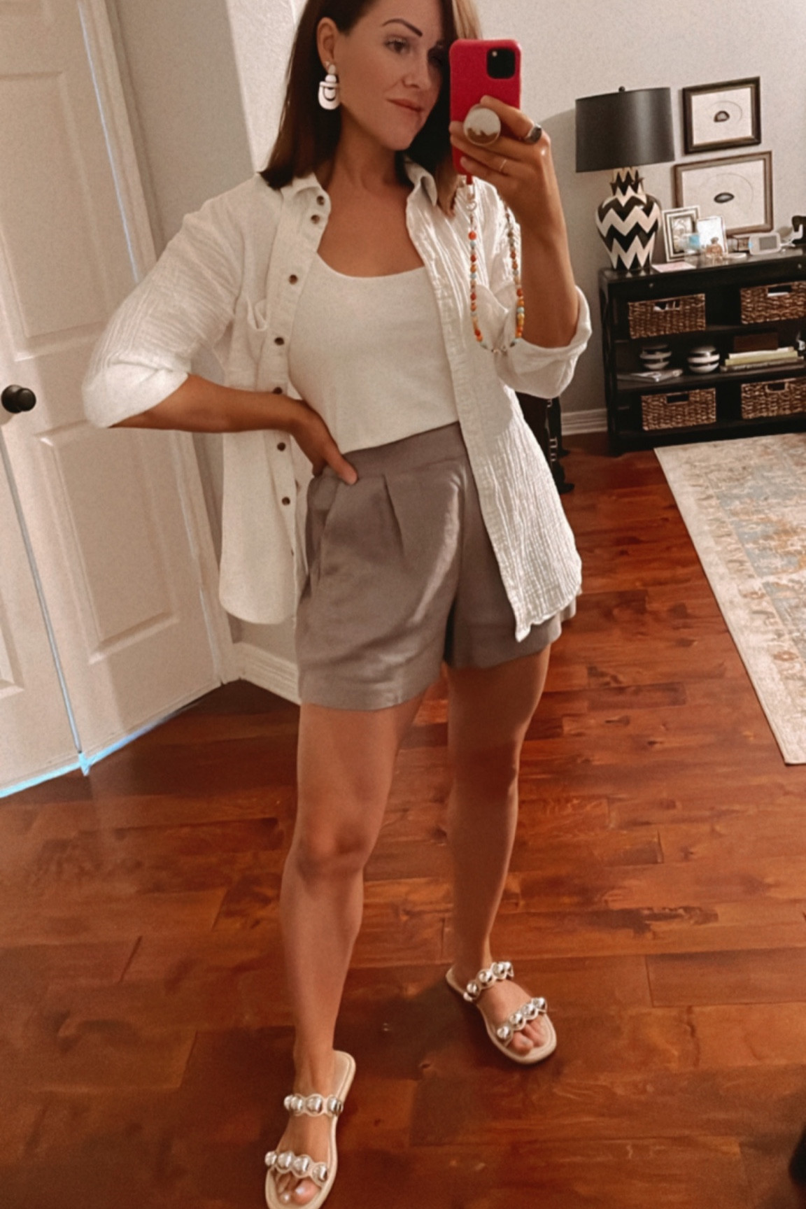 Travel outfit linen shorts button up sandals

#LTKSeasonal #LTKunder50 #LTKtravel