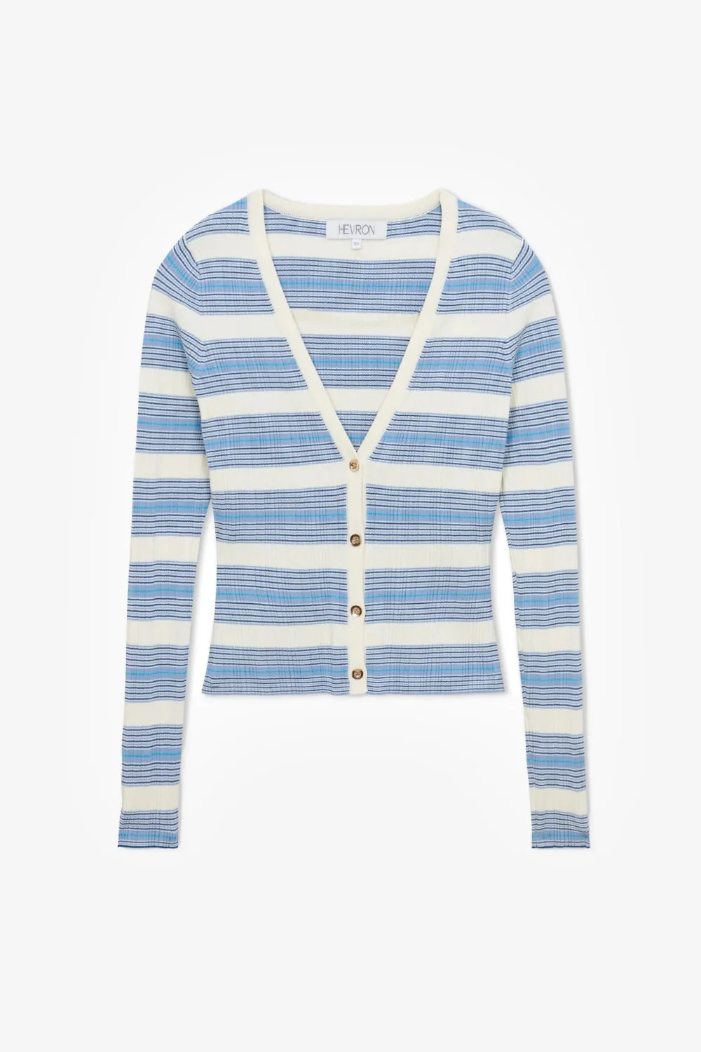 Pearl Cardigan Blue Stripe | Curio