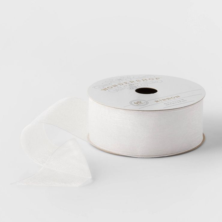 1.5" Sheer Fabric Ribbon White 45ft - Wondershop™ | Target