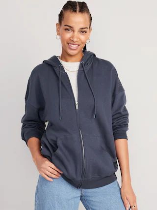 Oversized Full-Zip Hoodie for Women | Old Navy (US)