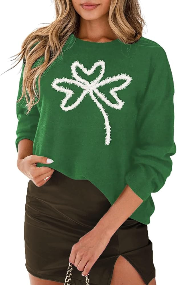 SELINK Women's Valentines Sweater Crew Neck XOXO Heart Print Casual Long Sleeve Pullover Tops Swe... | Amazon (US)