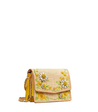 Tory Burch Robinson Embroidered Straw Convertible Shoulder Bag | Tory Burch (US)