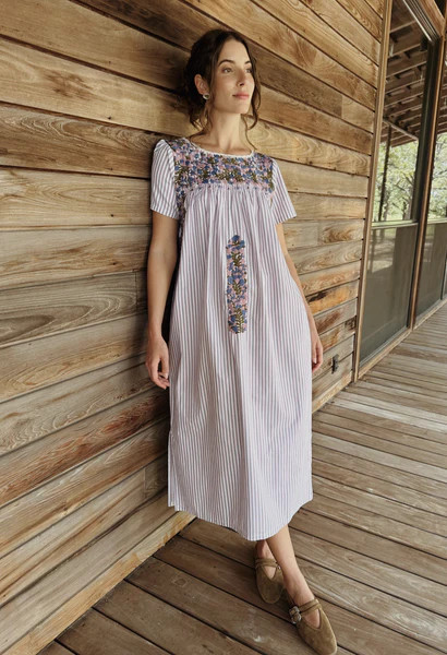 Liliana Rosa Rayas Midi Dress | Mi Golondrina