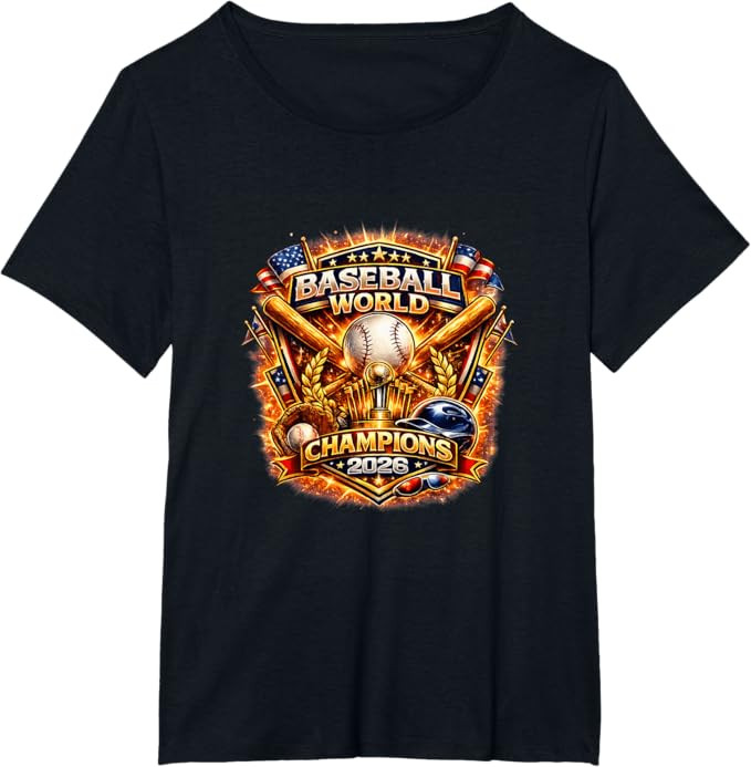 Baseball World Champions 2026 Vintage Style Graphic T-Shirt | Amazon (US)