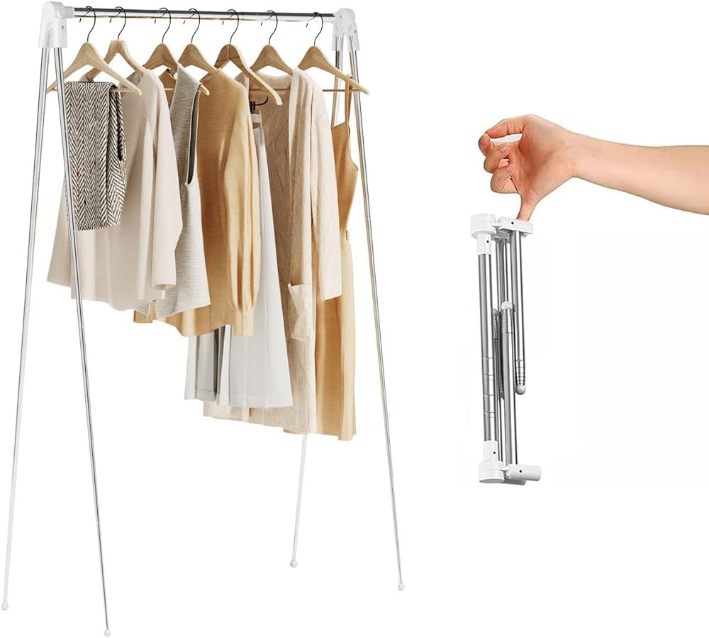 Travel Garment Rack,Portable and Foldable，Folding Clothes Rack for Dance,Travel,Camping, Drying... | Amazon (US)