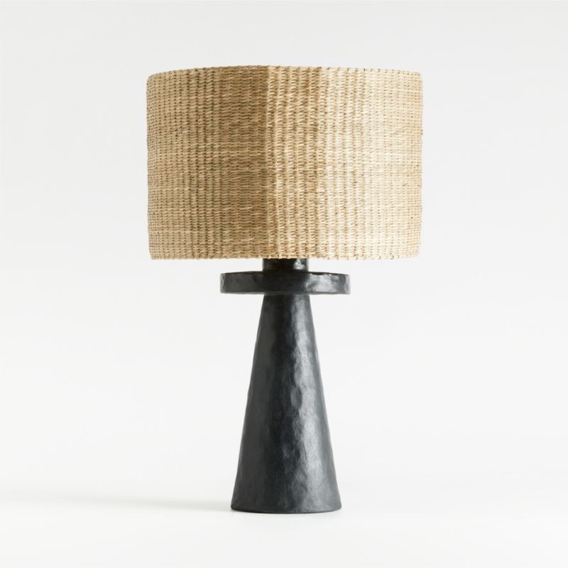 Black Ceramic Table Lamps with Woven Shade by Leanne Ford + Reviews | Crate & Barrel | Crate & Barrel