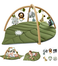 Blissful Diary Baby Play Gym & Activity Mat, Oversize Leaf Shaped Baby Play Mat w 6 Detachable To... | Amazon (US)