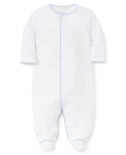 White/Blue New Premier Basics Footie | Kissy Kissy