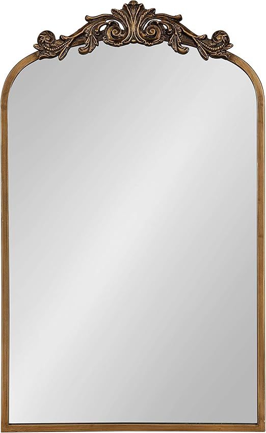 Kate and Laurel Arendahl Glam Arched Tall Panel Mirror, 24 x 42, Gold, Traditional Baroque Large ... | Amazon (US)