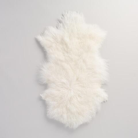 White Mongolian Sheepskin Area Rug | World Market