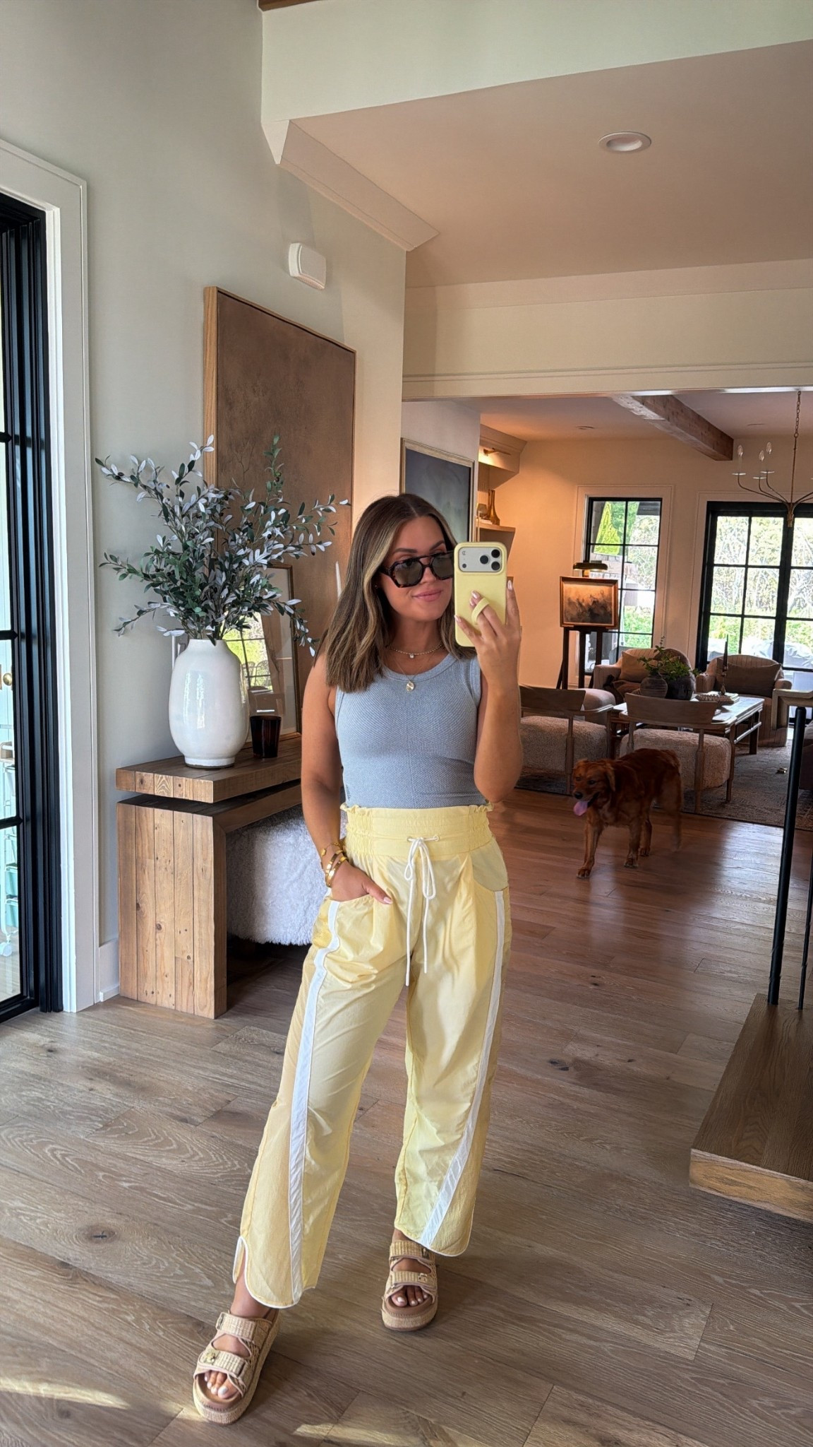 Loving this new look today from FP Movement & just so happy for spring and summer! 🌼 Wearing an xs in these yellow pants + xs in top. Currently 15 weeks pregnant and these pants give lots of stretch with the adjustable waistband, which is super nice and comfortable! 

#LTKmomlife #LTKBump #LTKootd