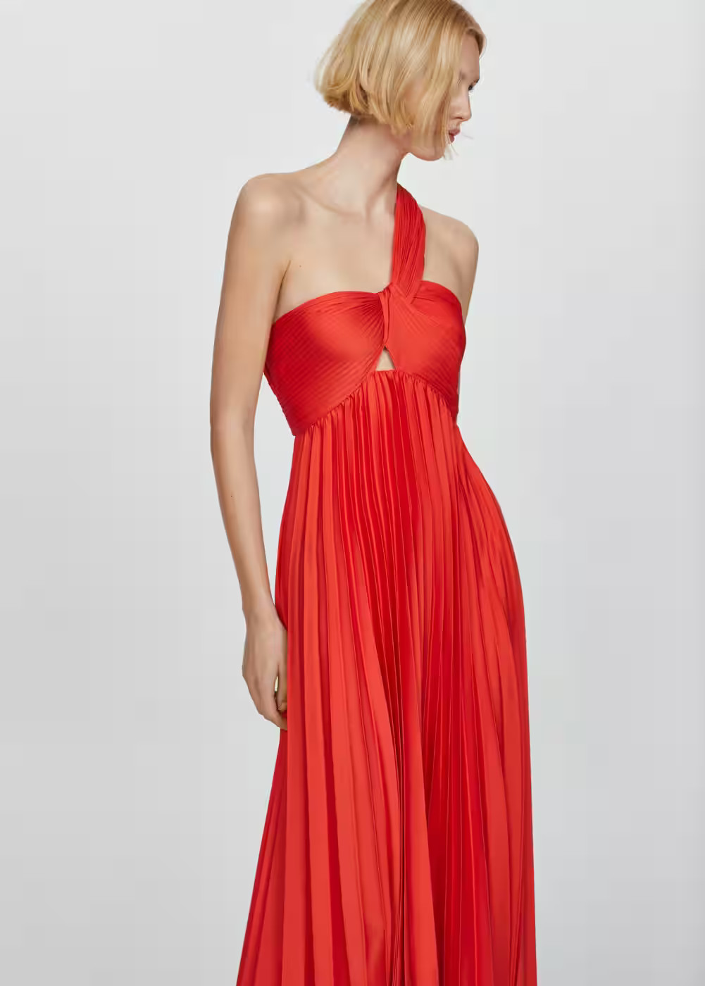 Asymmetrical pleated dress | MANGO (US)