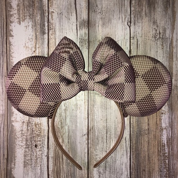 Designer inspired Ears, BIG square, Minnie Ears, Ivory, Brown, Mickey Ears, Mouse Ears, Mickey Mo... | Etsy (US)