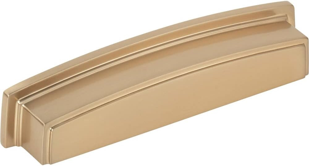 Jeffrey Alexander 128 mm Center Satin Bronze Square-to-Center Square Renzo Cabinet Cup Pull | Amazon (US)