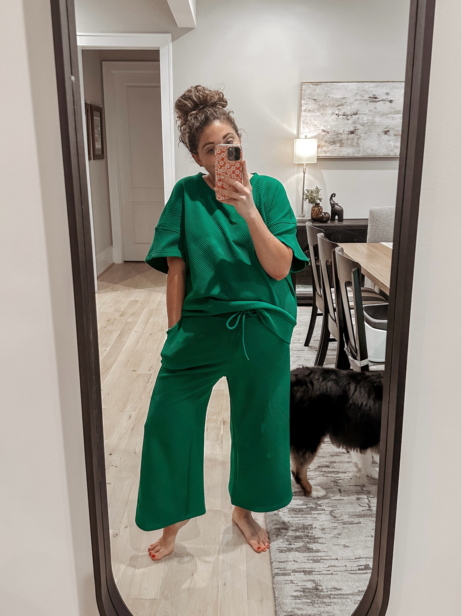 OOTD such a great set for this mid season weather! Heavy enough to keep you warm but cropped and short sleeve for stay cool when it heats up in the day. Wearing an XL, could of done a L, runs tts

#LTKSeasonal #LTKFindsUnder50 #LTKMidsize