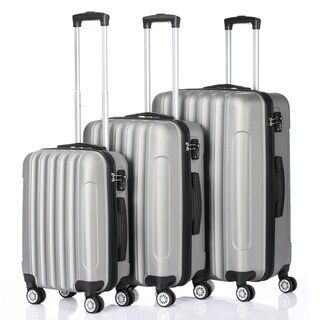 Luggage 3 Piece Portable ABS Trolley Case Suitcase (Grey) | Bed Bath & Beyond