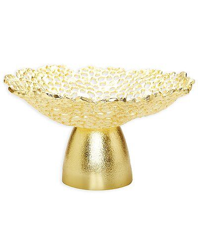 Alice Pazkus Textured Gold Stemmed Cake Tray | Ruelala