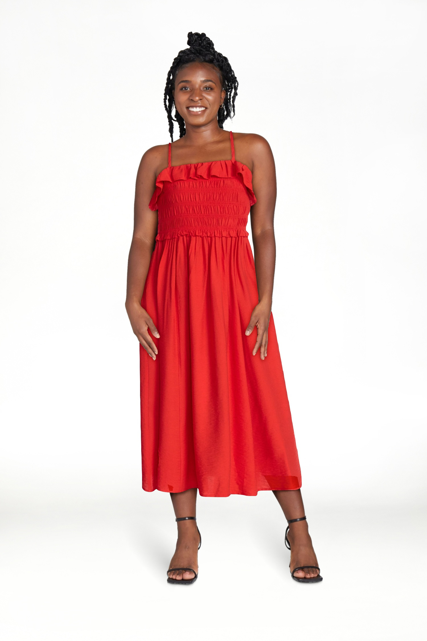 Time and Tru Women's Sleeveless Smocked Midi Dress, Sizes XS-XXXL | Walmart (US)