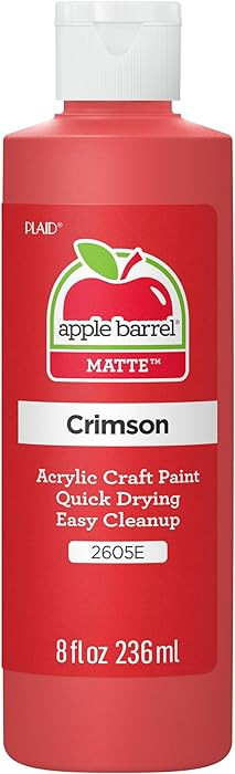 Apple Barrel Acrylic Paint in Assorted Colors (8 oz), K2605 Crimson- Pack of 1 | Amazon (US)