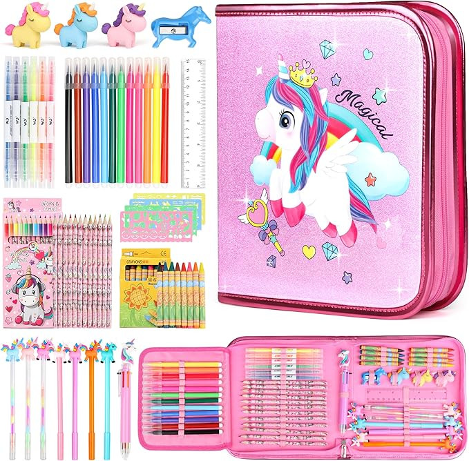 beefunni Unicorn Fruit Scented Markers Set 56 Pcs, Art Supplies for Kids 4-6-8, Arts and Crafts C... | Amazon (US)