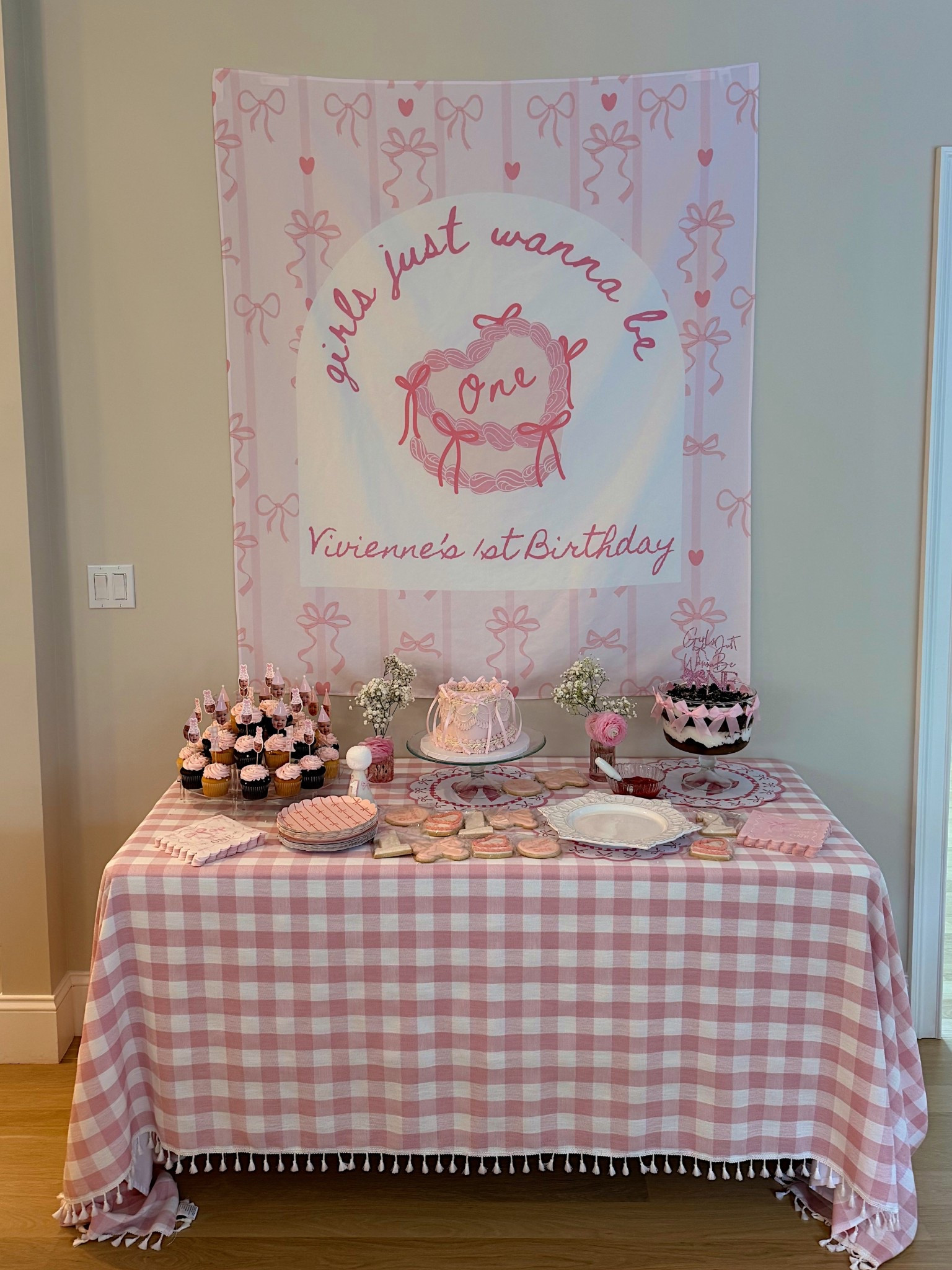 Vivi’s first birthday party dessert table set up! 🩷 

#LTKParties #LTKBaby #LTKFamily