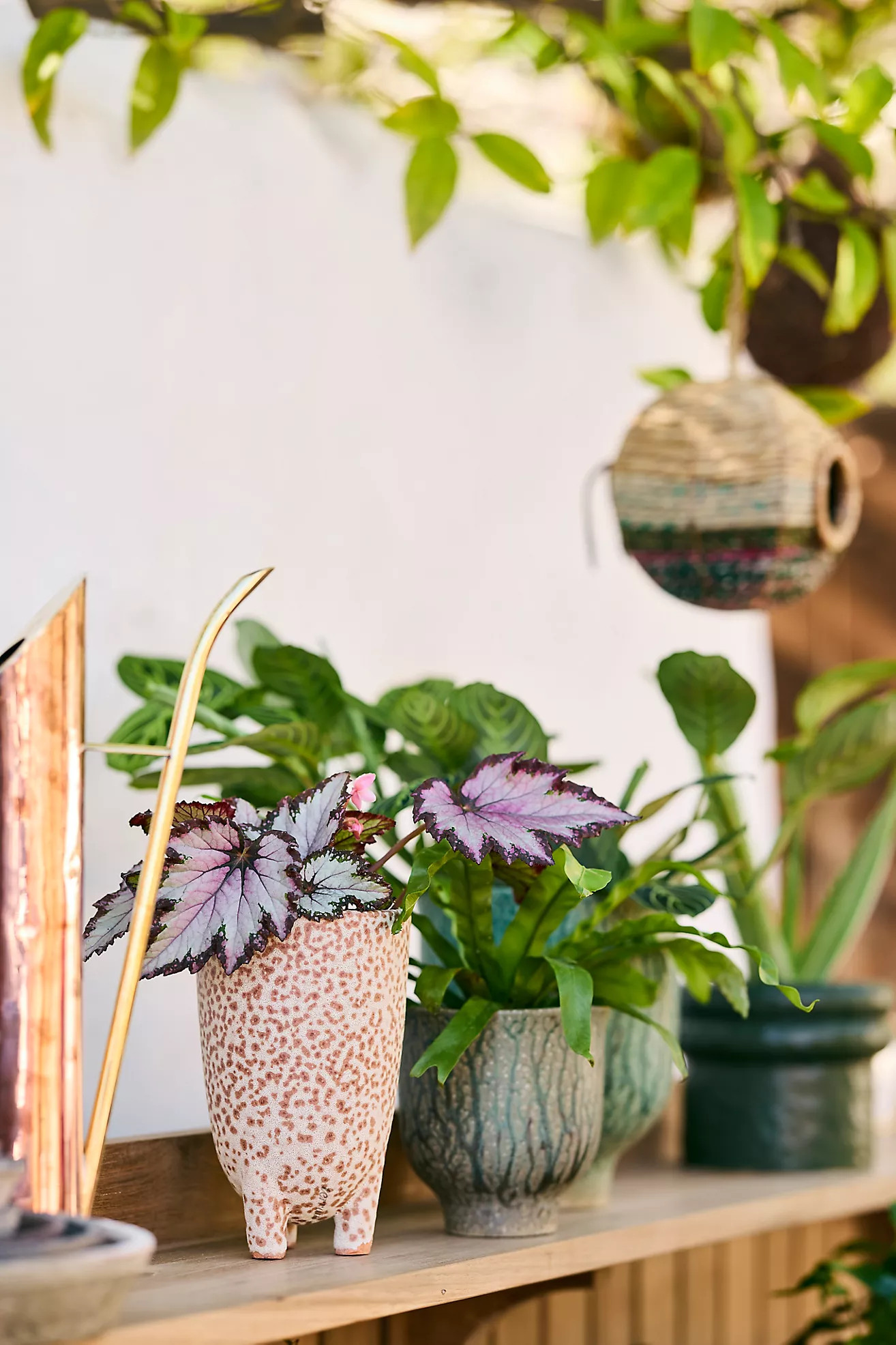 Footed Speckle Terracotta Planter | Anthropologie (US)